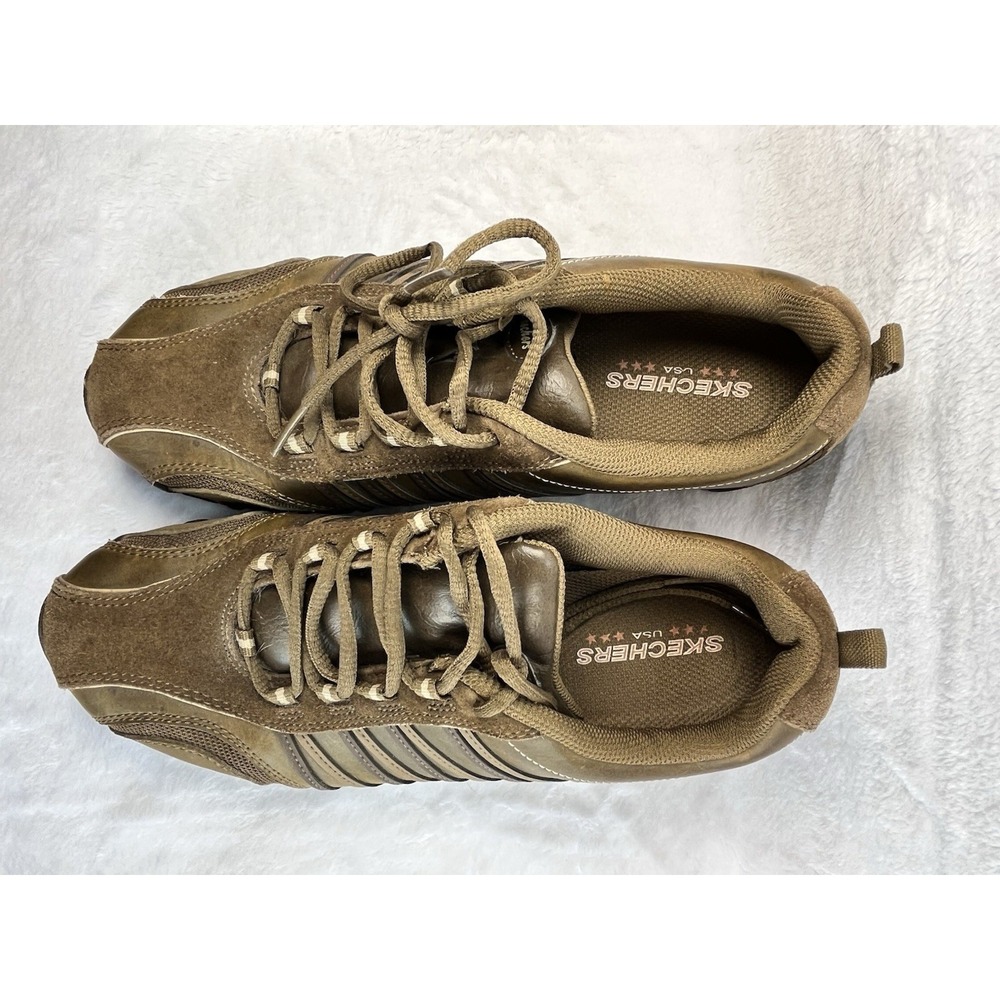 SKECHERS  Womens Bikers Trooper Walking Athletic Shoes Sz 7.5 Brown 47844 - Picture 6 of 8